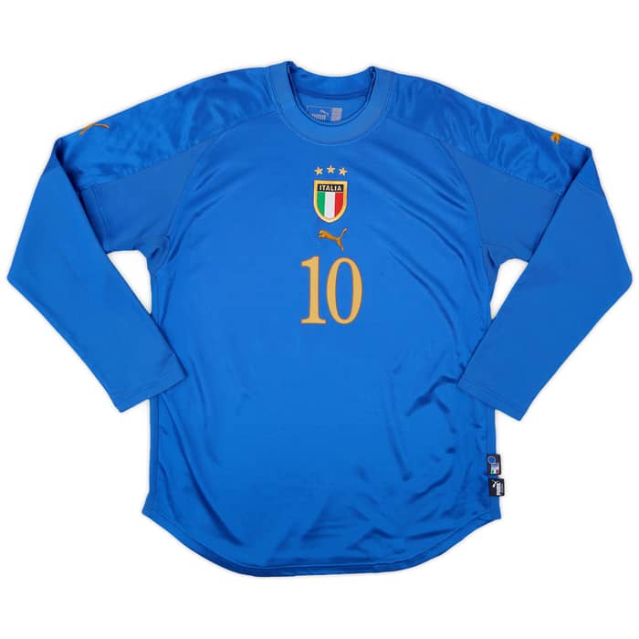 2004-06 Italy Home L/S Shirt Totti #10 - 7/10 - (L)