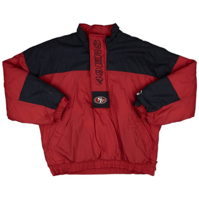1996-99 San Francisco 49ers Starter 1/2 Zip Rain Coat - 7/10 - (L)