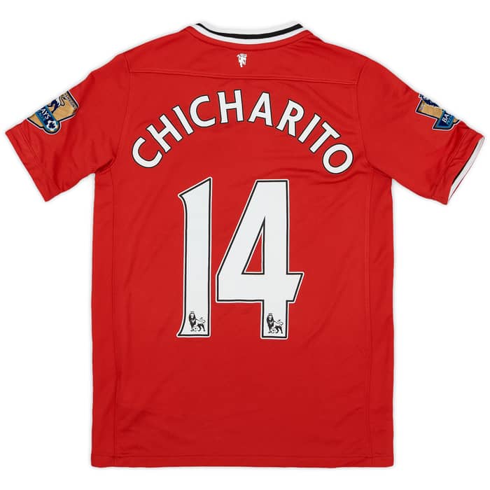 2011-12 Manchester United Home Shirt Chicharito #14 - 7/10 - (L.Boys)