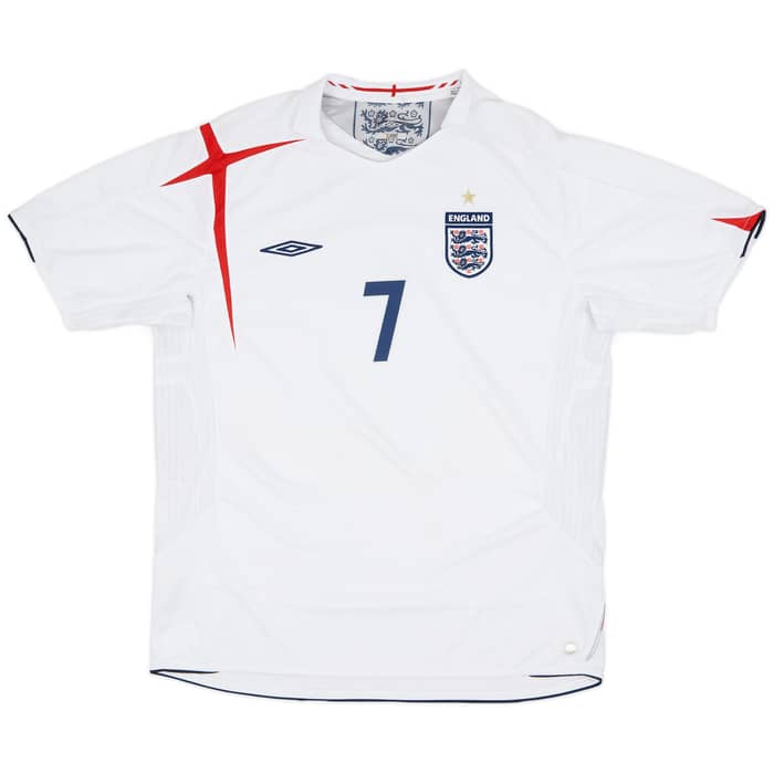 2005-07 England Home Shirt Beckham #7 - 6/10 - (XL)