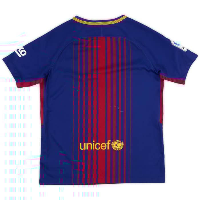 2017-18 Barcelona Home Shirt - 8/10 - (L.Boys)