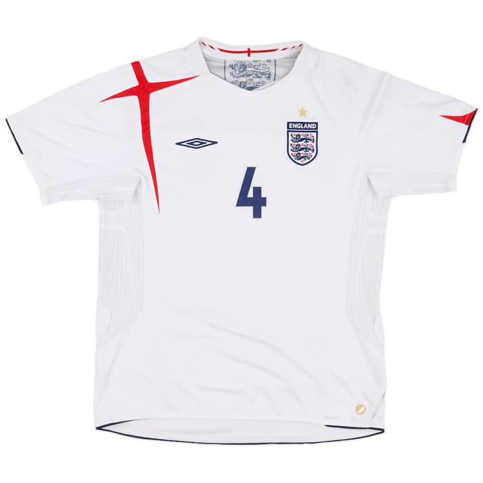 2005-07 England Home Shirt Gerrard #4 - 5/10 - (L)