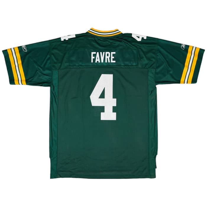 2005-06 Green Bay Packers Favre #4 Reebok On Field Home Jersey - 9/10 - (XL)