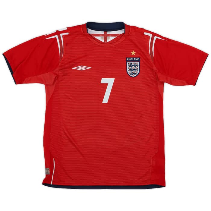 2002-04 England Away Shirt Beckham #7 - 6/10 - (S)