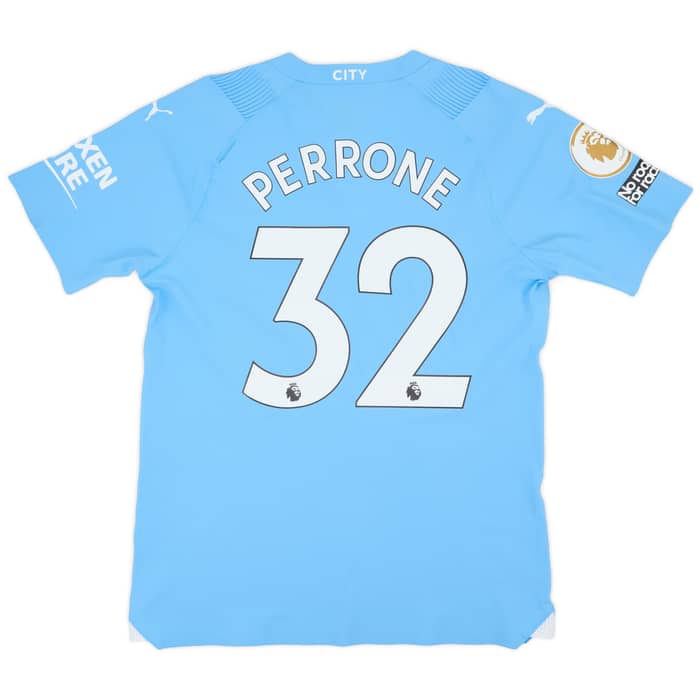 2023-24 Manchester City Match Issue Home Shirt Perrone #32