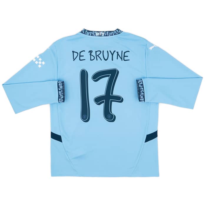 2024-25 Manchester City Home L/S Shirt De Bruyne #17