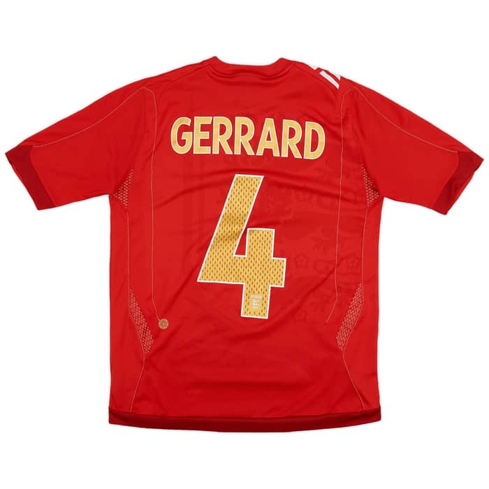 2006-08 England Away Shirt Gerrard #4 - 7/10 - (M)