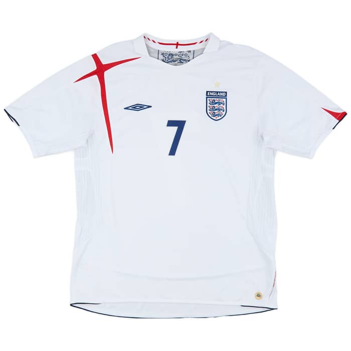 2005-07 England Home Shirt Beckham #7 - 6/10 - (XL)