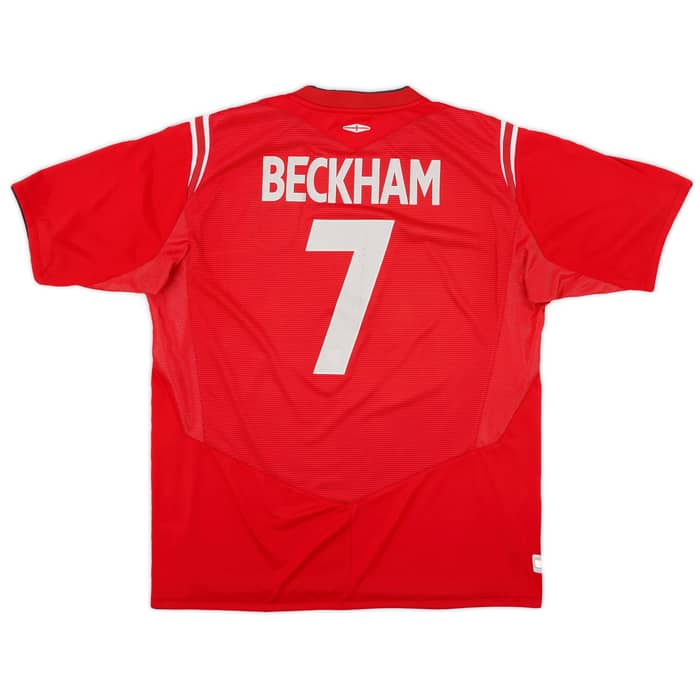 2004-06 England Away Shirt Beckham #7 - 7/10 - (XL)