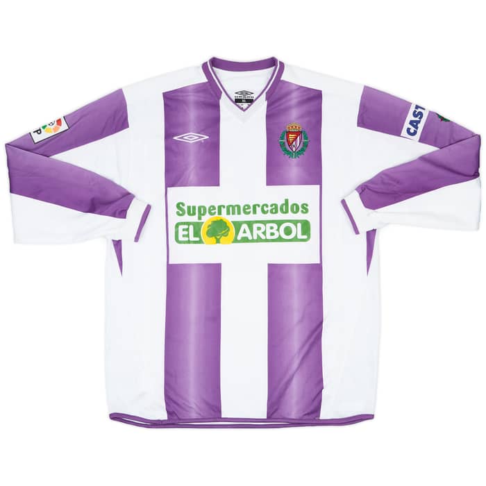 2004-05 Real Valladolid Match Issue Home L/S Shirt Figueredo #20