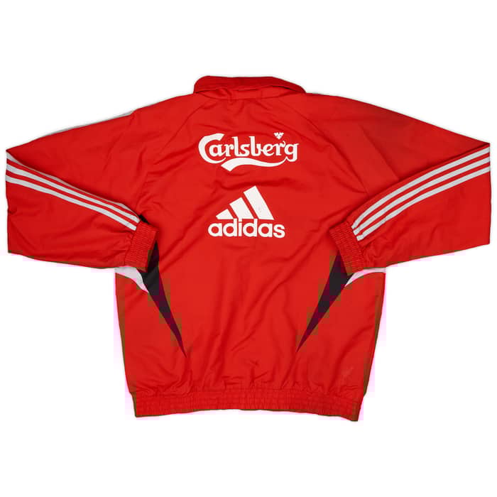 2008-09 Liverpool adidas 1/4 Zip Hooded Rain Jacket - 7/10 - (XL)