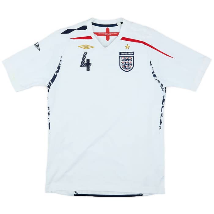 2007-09 England Home Shirt Gerrard #4 - 9/10 - (XL.Boys)