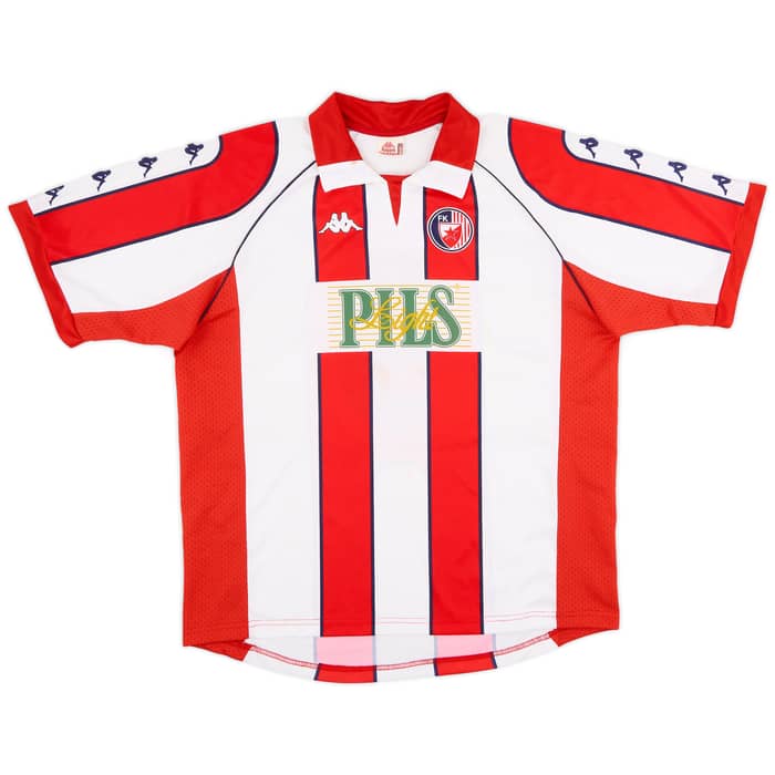 1999-00 Red Star Belgrade Basic Home Shirt Drulic #9 - 6/10 - (XL)