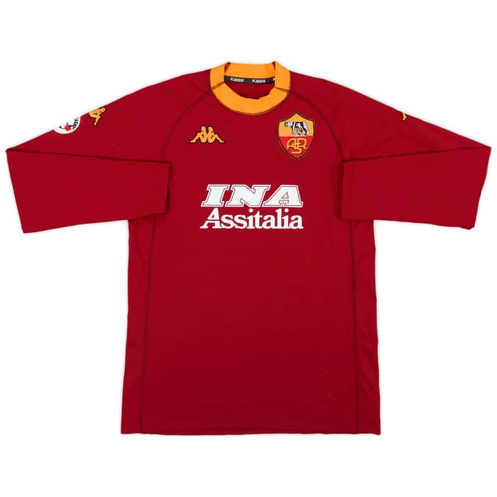 2000-01 Roma Match Issue Home L/S Shirt #6