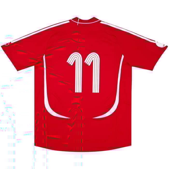 2007 Denmark Match Issue Signed Home Shirt #11 (Rommedahl) v Spain