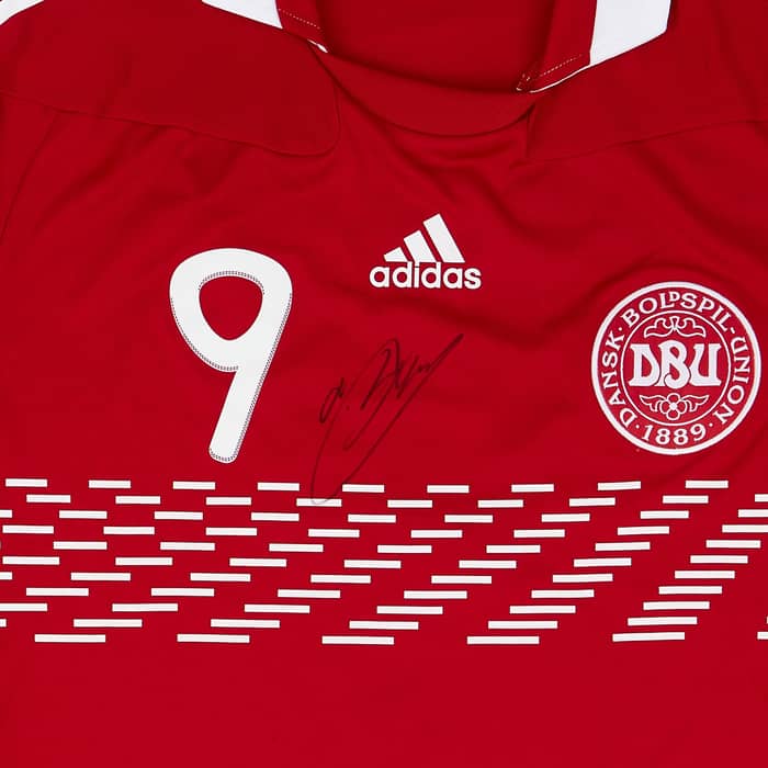 2011 Denmark U-21 Match Issue European Championship Signed Home Shirt Jorgensen #9