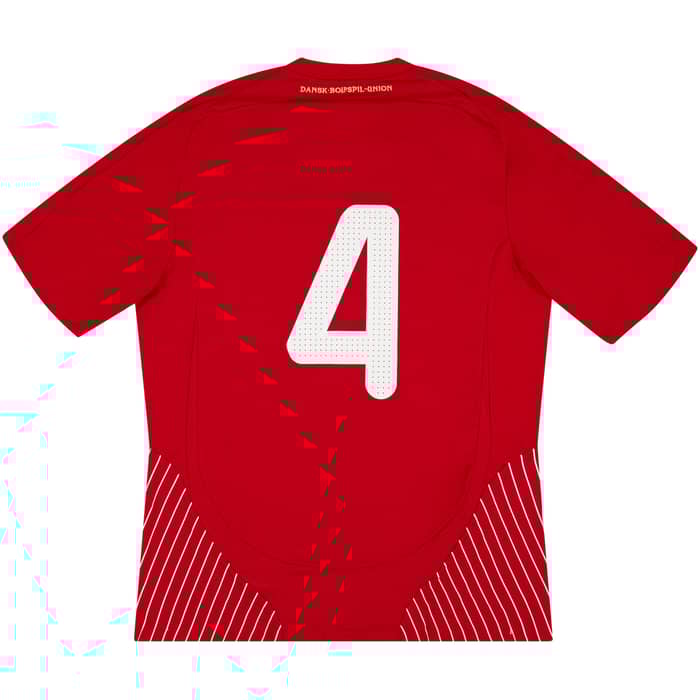 2010 Denmark Match Issue Kings Cup Home Shirt #4 (Borring) v Poland