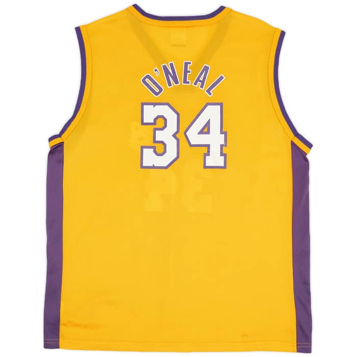 1999-02 LA Lakers O'Neal #34 Champion Home Jersey - 7/10 - (XL.Boys)