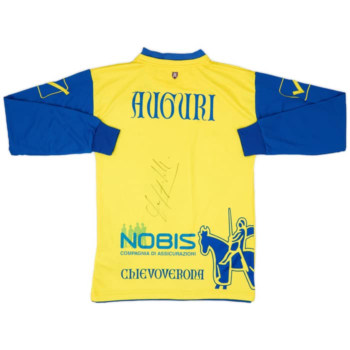 2012-13 Chievo Verona 'Signed' Home L/S Shirt - 8/10 - (M)
