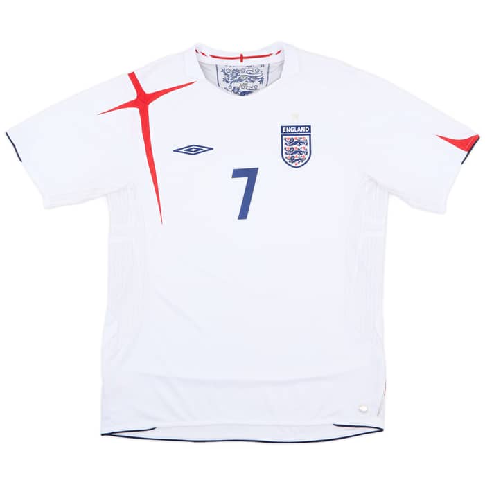 2005-07 England Home Shirt Beckham #7 - 6/10 - (L)