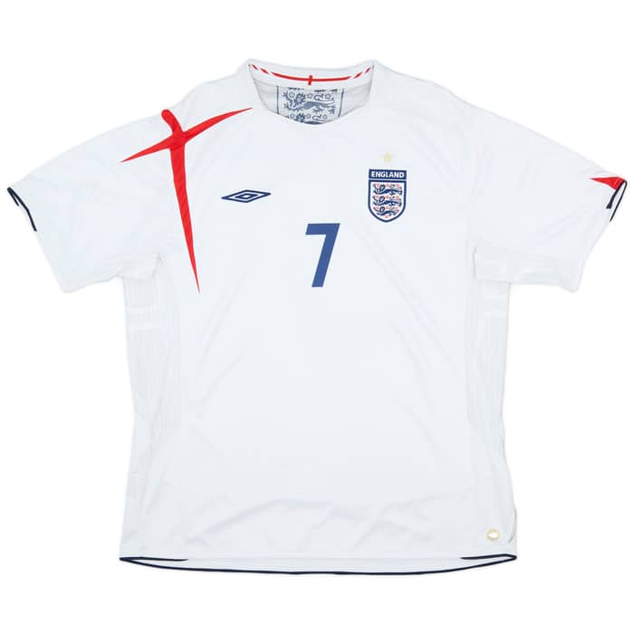 2005-07 England Home Shirt Beckham #7 - 7/10 - (XXL)