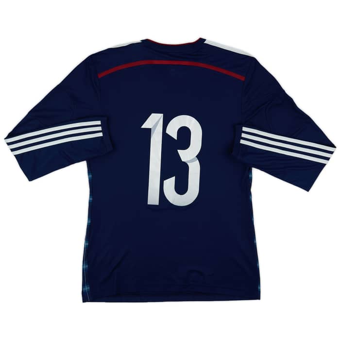 2014-15 Scotland Player Issue Home L/S Shirt #13 - 10/10 - (M)