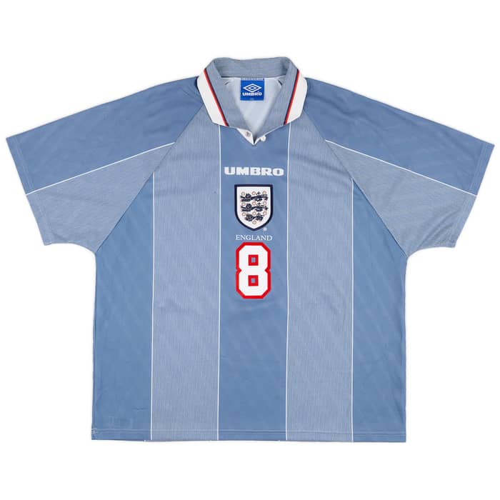 1996-97 England Away Shirt Gascoigne #8 - 6/10 - (XXL)