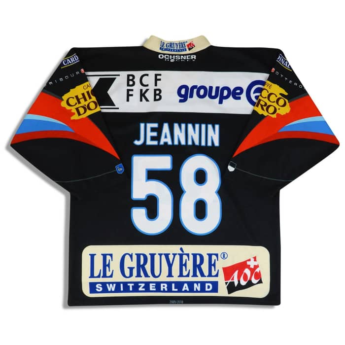 2013-14 Fribourg-Gottéron Jeannin #58 Ochsner Jersey (Home) M