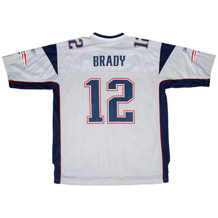 2005-06 New England Patriots Brady #12 Reebok On Field Alternate Jersey - 8/10 - (XXL)