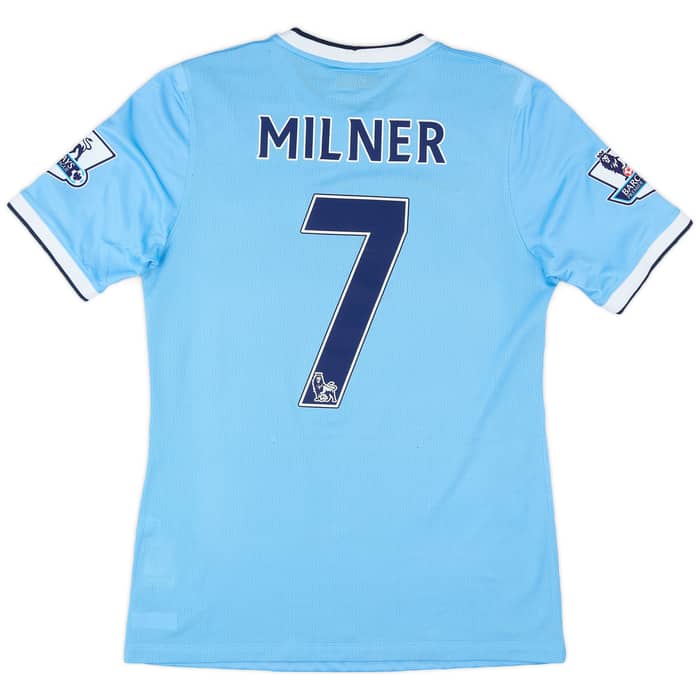 2013-14 Manchester City Match Issue Home Shirt Milner #7