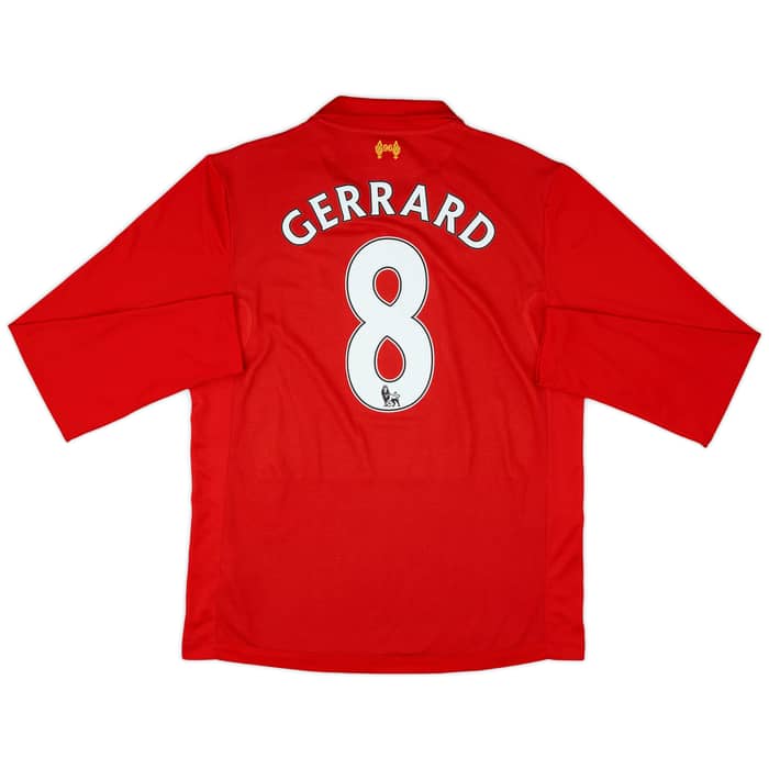 2012-13 Liverpool Home L/S Shirt Gerrard #8 - 7/10 - (M)