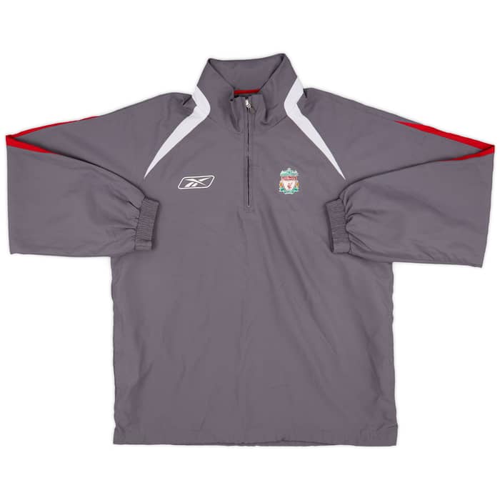 2005-06 Liverpool Reebok Hooded 1/4 Zip Rain Jacket - 8/10 - (M)