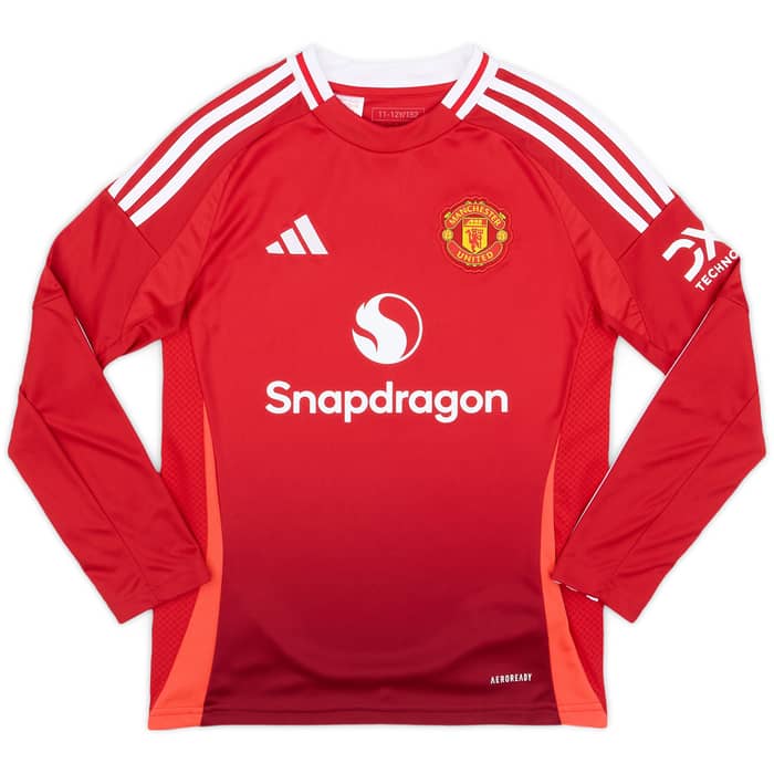 2024-25 Manchester United Home L/S Shirt B.Fernandes #8 (KIDS)