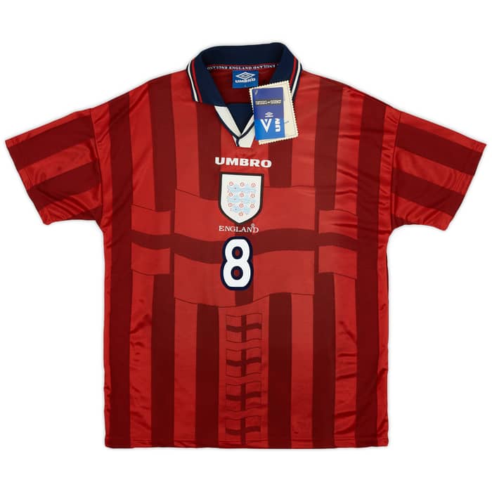 1997-99 England Away Shirt Gascoigne #8 (L)