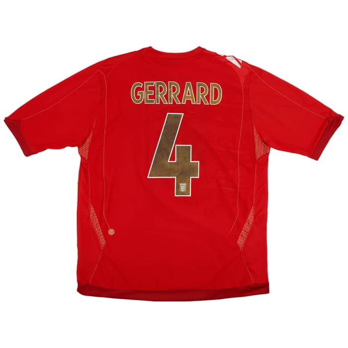 2006-08 England Away Shirt Gerrard #4 - 5/10 - (XL)