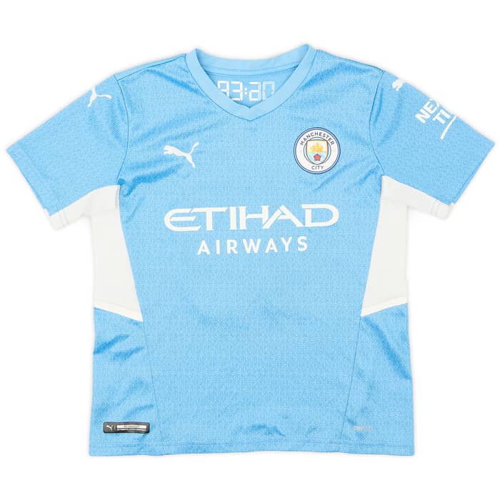 2021-22 Manchester City Home Shirt Grealish #10 - 6/10 - (S.Boys)