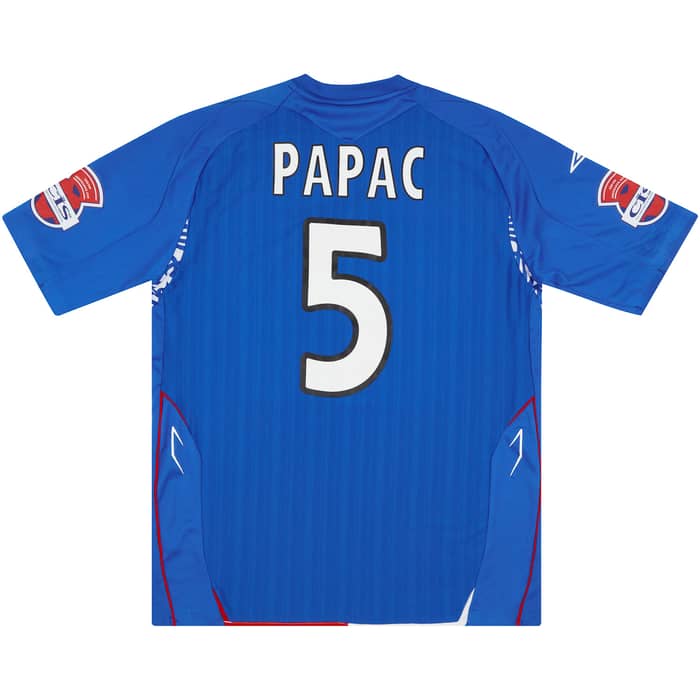 2007-08 Rangers Match Issue League Cup Final Home Shirt Papac #5