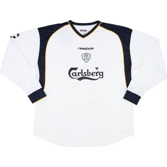 2001-02 Liverpool Match Issue Champions League Away Shirt Wright #29