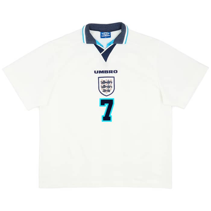 1995-97 England Home Shirt Beckham #7 - 5/10 - (XXL)