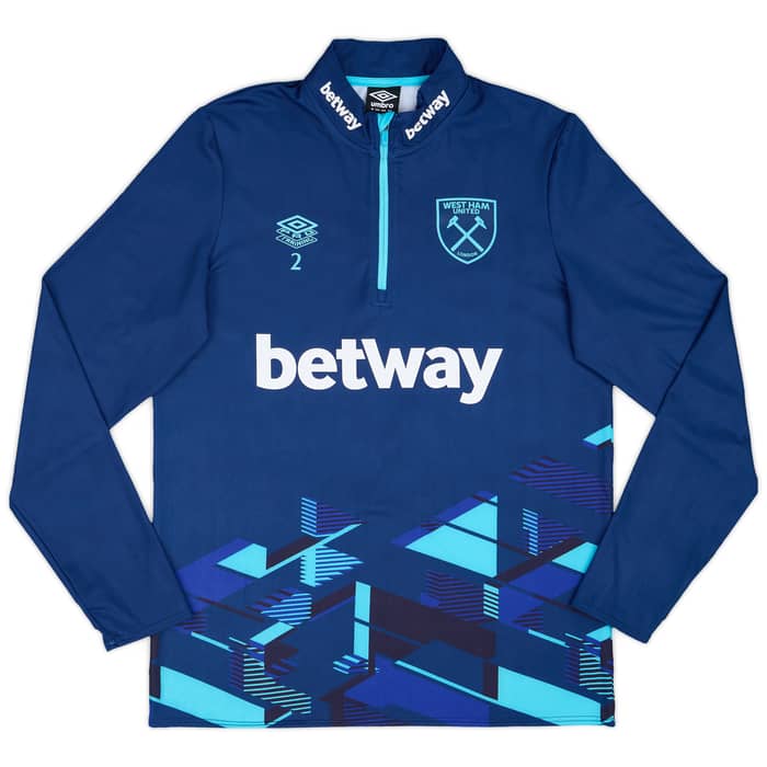 2023-24 West Ham Player Issue 1/4 Zip Training Top # - As New