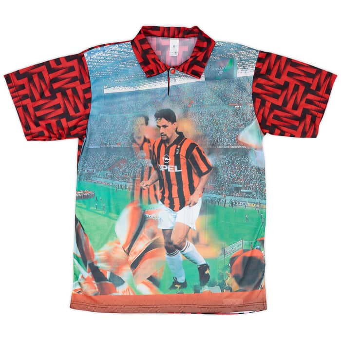 1996-97 AC Milan Graphic Shirt R.Baggio #18 - 8/10 - (S)
