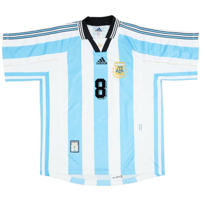 1998-99 Argentina Home Shirt Simeone #8 - 6/10 - (L)