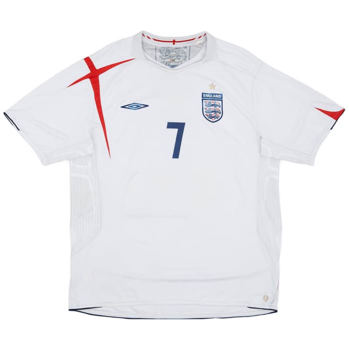 2005-07 England Home Shirt Beckham #7 - 5/10 - (XXL)