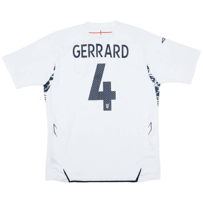 2007-09 England Home Shirt Gerrard #4 - 6/10 - (L)