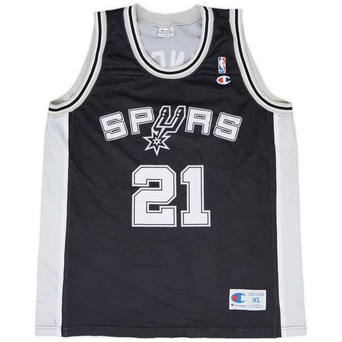 2002-10 San Antonio Spurs Duncan #21 Champion Away Jersey - 3/10 - (XL)
