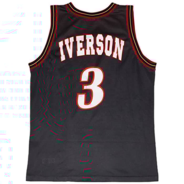 1997-00 Philadelphia 76ers Iverson #3 Champion Away Jersey - 7/10 - (L)