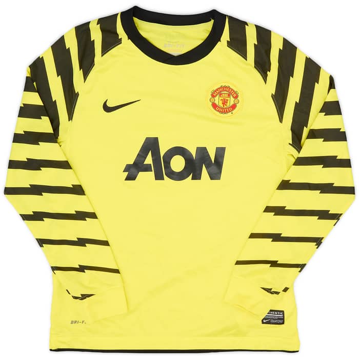 2010-11 Manchester United Yellow GK Shirt Van Der Sar #1 - 10/10 - (M.Boys)