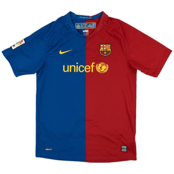 2008-09 Barcelona Home Shirt Xavi #6 - 7/10 - (XL.Boys)