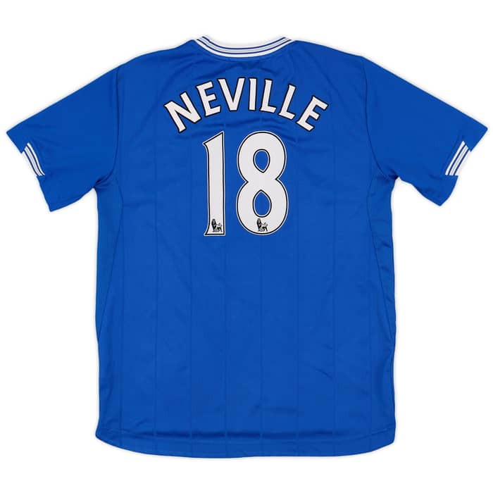 2009-10 Everton Home Shirt Neville #18 - 9/10 - (XL.Boys)