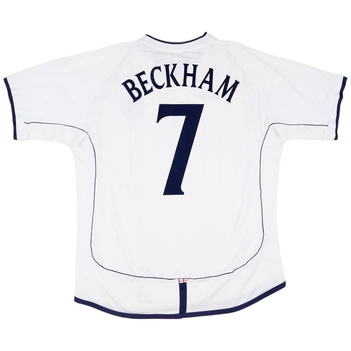 2001-03 England Home Shirt Beckham #7 - 8/10 - (XL)